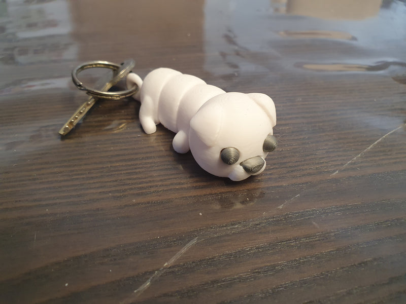 Mops Schlüsselanhänger – handgemacht, Flexibel, Geschenkidee