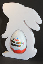 Osterhase Figur mit Kinder Überraschungsei – Osterdeko Geschenk Dekofigur - Bild 2