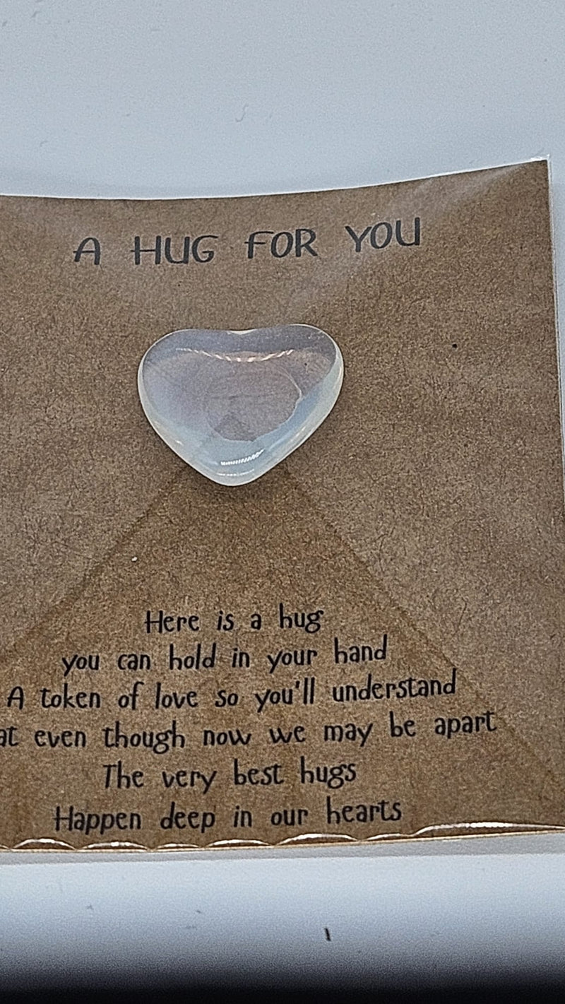 Mini-Glasherz mit Spruch – 'A Hug For You'