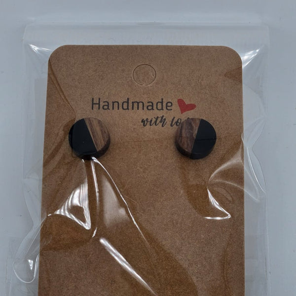 Ohrringe aus Holz & Epoxidharz | Handgemachte Ohrstecker Damen | Bunte Resin Ohrringe | Geschenkidee Frau | Einzigartiger Schmuck Handmade