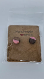 Ohrringe aus Holz & Epoxidharz | Handgemachte Ohrstecker Damen | Bunte Resin Ohrringe | Geschenkidee Frau | Einzigartiger Schmuck Handmade - Bild 5