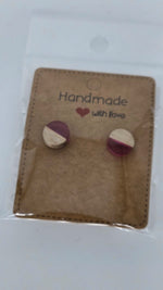 Ohrringe aus Holz & Epoxidharz | Handgemachte Ohrstecker Damen | Bunte Resin Ohrringe | Geschenkidee Frau | Einzigartiger Schmuck Handmade - Bild 7