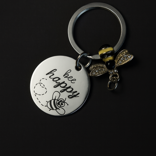 Bee Happy Schlüsselanhänger | Biene Anhänger | Bee Happy Keychain | Glücksbringer | Biene Geschenk