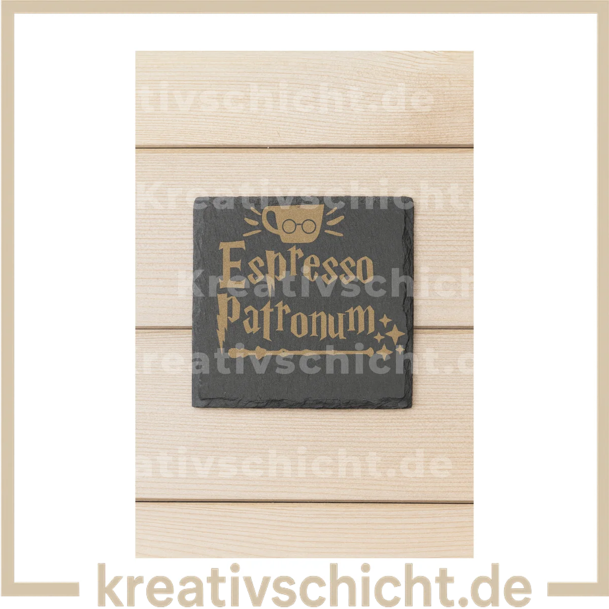 Schiefer Untersetzer 10x10 – Kaffee- & Ruhrpott-Motive