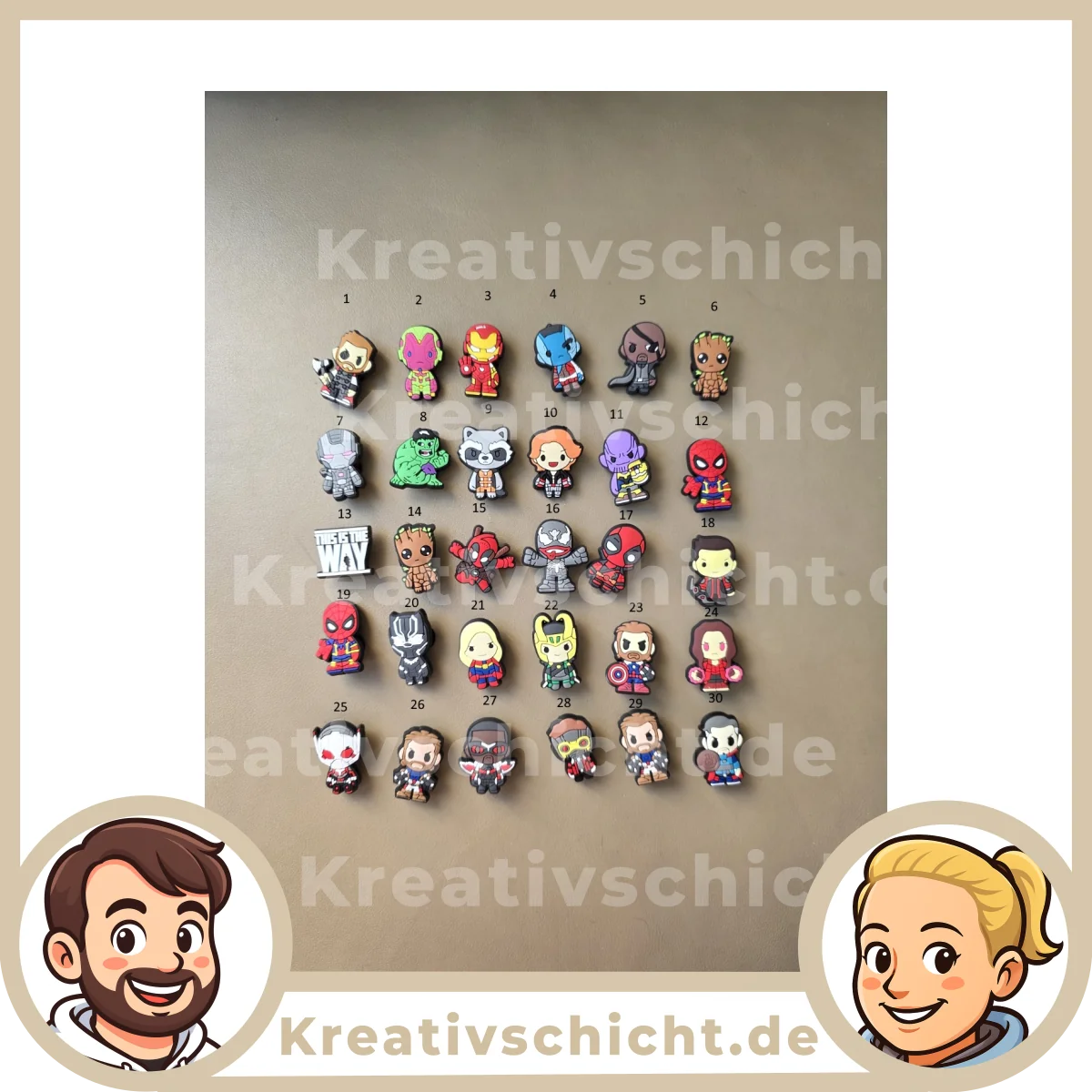 Superhelden Schuh-Charms für Clogs – Comic-inspirierte Motive