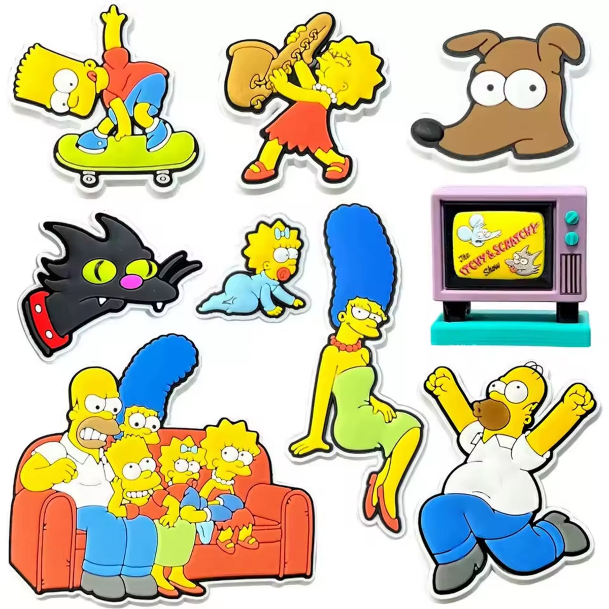 Gelbe Cartoon Schuh-Charms für Clogs – lustige Figuren-Motive