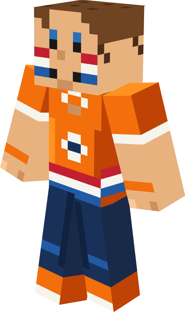 Oranje Fan Skin PNG Download für blockbasiertes Sandbox-Spiel