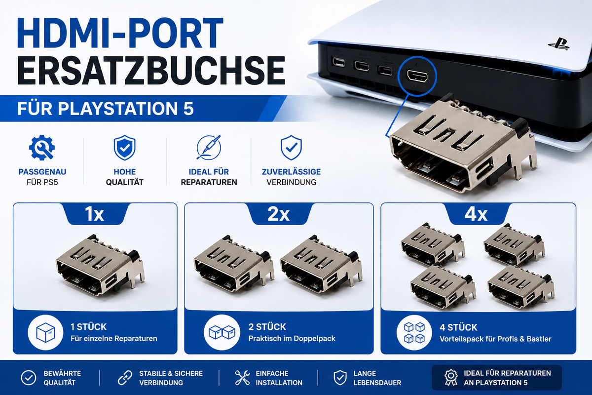 HDMI-Buchse passend für PlayStation 5 Konsole – Ersatzteil für Reparatur