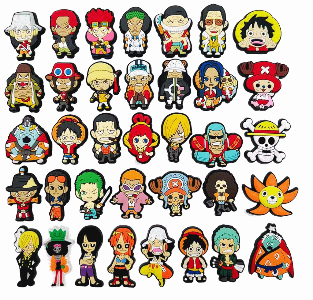 Anime Piraten Schuh-Charms für Clogs – bunte Figuren-Motive