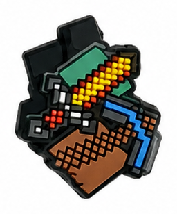 Pixel-Game Schuh-Charms für Clogs – Block- und Gaming-Motive
