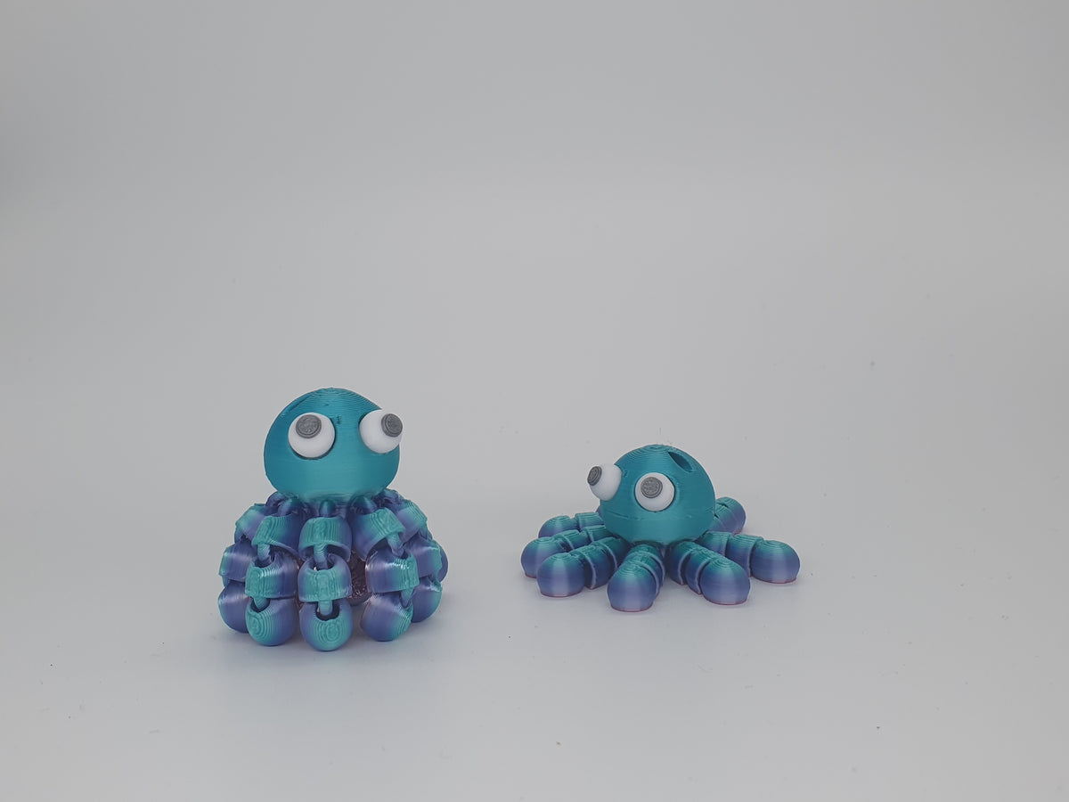 Flexi-Oktopus – Beweglicher 3D-Druck-Tintenfisch aus PLA | Handgemacht & Bunt