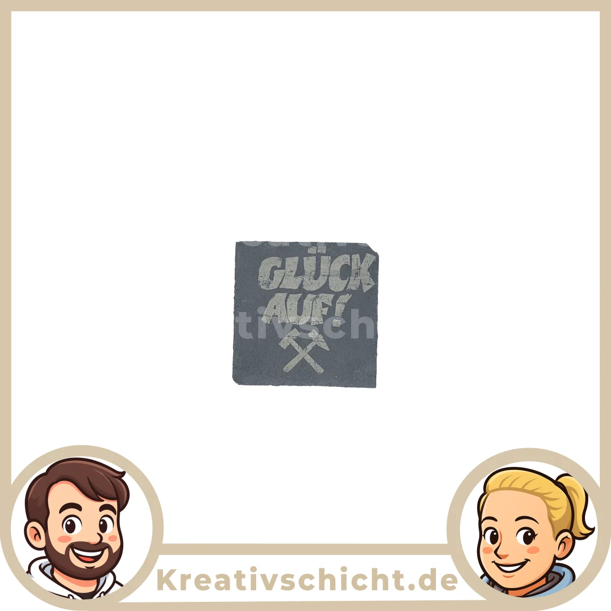 Schieferuntersetzer 10x10 cm mit Ruhregebiets Gravuren