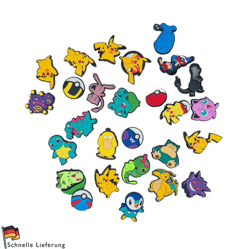 Pokemon Style Charms | Schuh Deko für Crocs & Clogs | Jibbitz kompatibel | Kinder