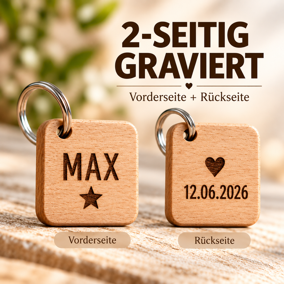 Wooden keychain with engraving – bicycle | Handmade gift | Unique wooden pendant
