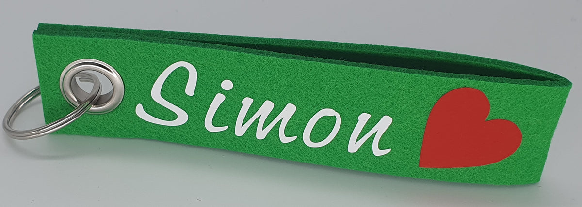 Filz Schlüsselanhänger personalisiert mit Name