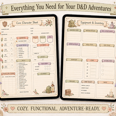 Cozy D&D 5e Charakter Sheet - Colored - und Dnd - Printable Sheets
