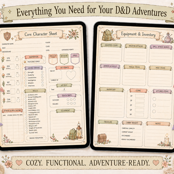 Cozy D&D 5e Charakter Sheet - Colored - und Dnd - Printable Sheets