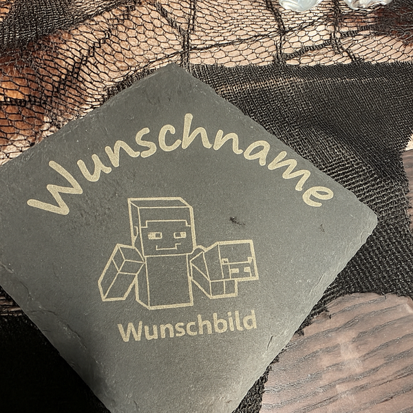 Schiefer Untersetzer personalisiert mit Gravur | Name, Datum, Logo | Geschenk Hochzeit, Geburtstag, Weihnachten