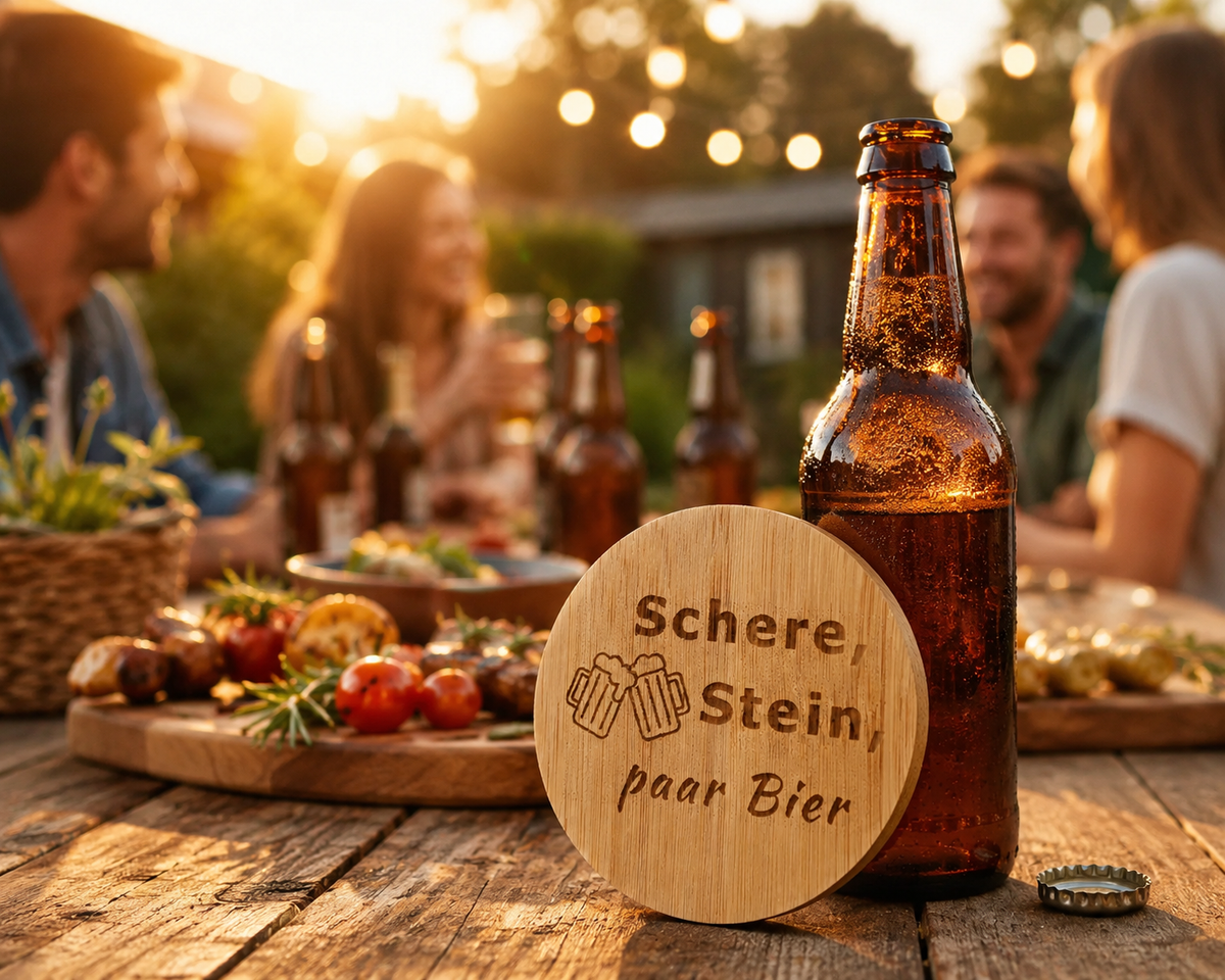 Flaschenöffner aus Holz magnetisch mit Gravur