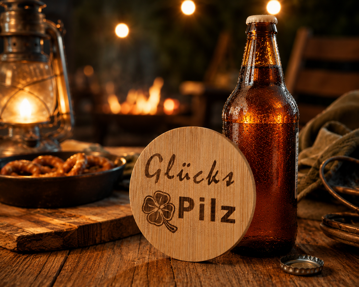 Flaschenöffner aus Holz magnetisch mit Gravur