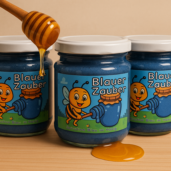 3 x Blauer Zauber – Der außergewöhnliche Honig mit Spirulina (a 250 Gr) | Kostenloser Versandt