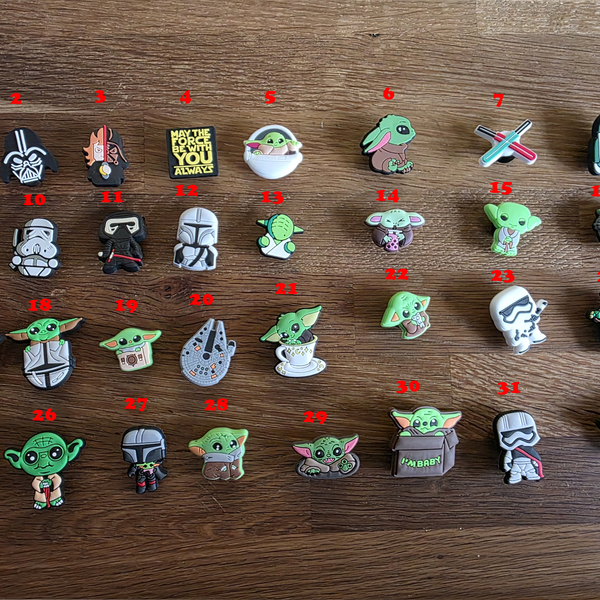 Star Wars Charms – Schuh Deko Anhänger für Crocs, Clogs, Kinder Schuhe, Jibbitz kompatibel, Schuhclips Accessoires