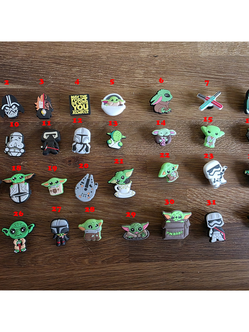 Star Wars Charms – Schuh Deko Anhänger für Crocs, Clogs, Kinder Schuhe, Jibbitz kompatibel, Schuhclips Accessoires