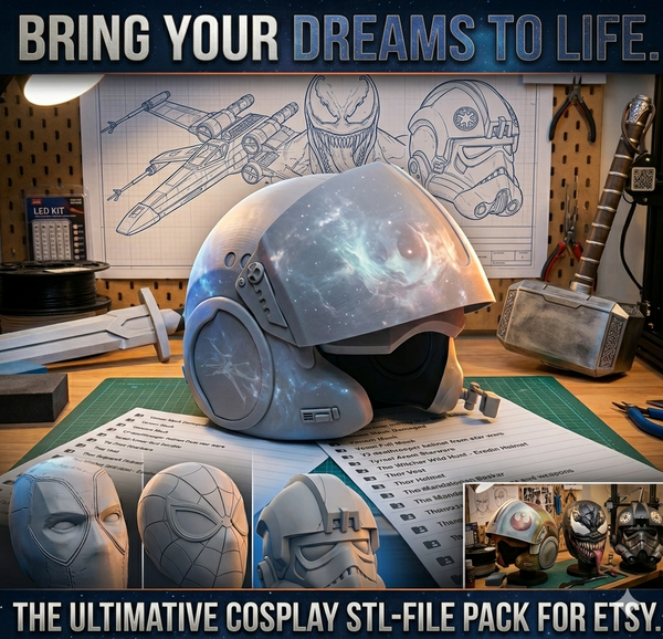 Cosplay STL Bundle | Armor, Helmets & Weapons Pack | 3D Print Files for FDM & Resin | Cosplay Props & Wearable Armor | Commercial Use