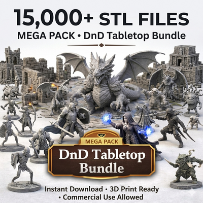 500+ DnD Miniatures & Terrain STL Bundle – Instant Download