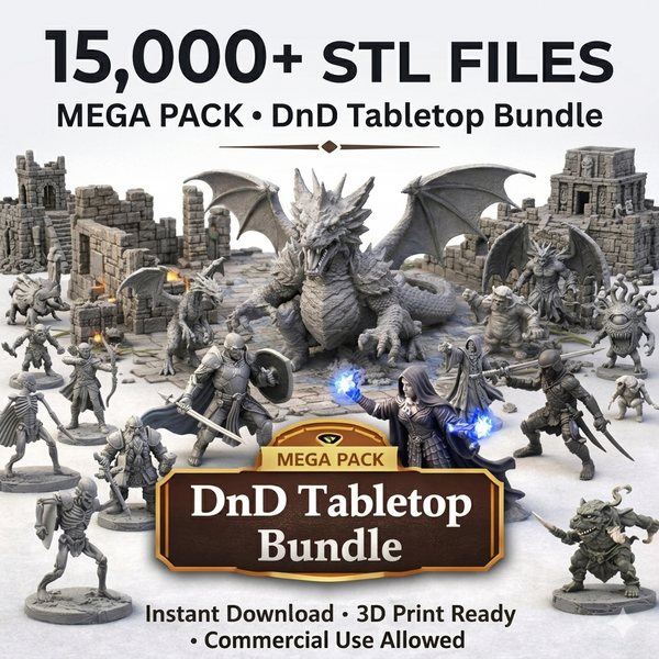 500+ DnD Miniatures & Terrain STL Bundle – Instant Download