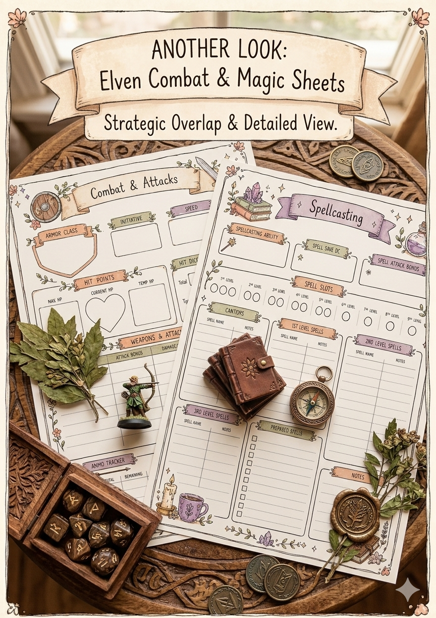 Cozy DnD 5e Character Sheet PDF – Printable Aesthetic Sheets
