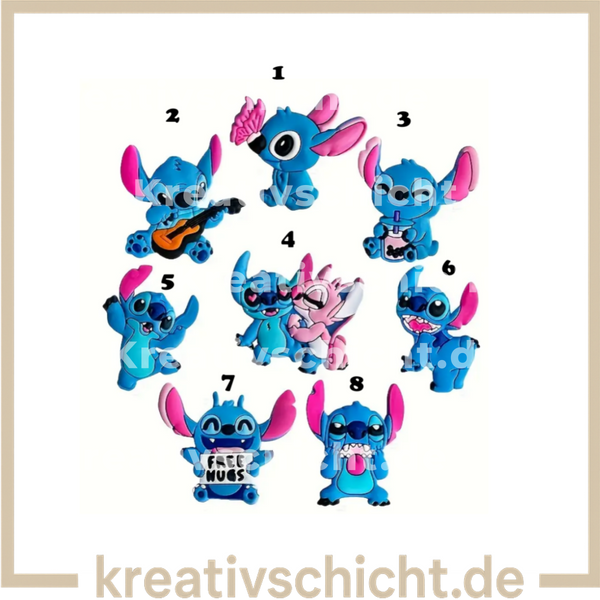 Lilo & Stitch Croc Charms – Schuh Deko Anhänger für Crocs, Clogs, Kinder Schuhe, Jibbitz kompatibel, Schuhclips Accessoires