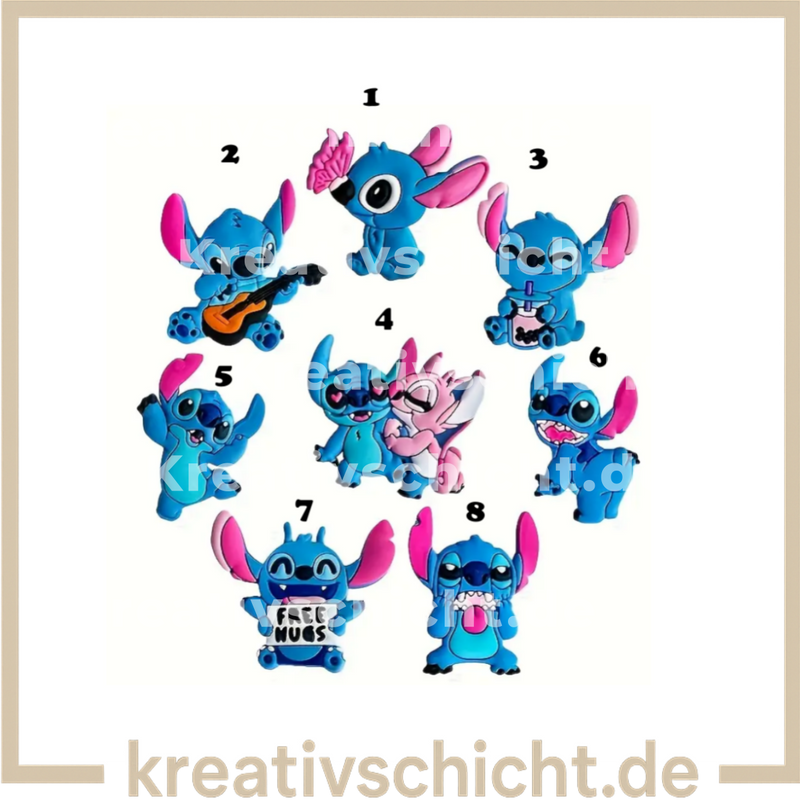 Lilo & Stitch Croc Charms – Schuh Deko Anhänger für Crocs, Clogs, Kinder Schuhe, Jibbitz kompatibel, Schuhclips Accessoires