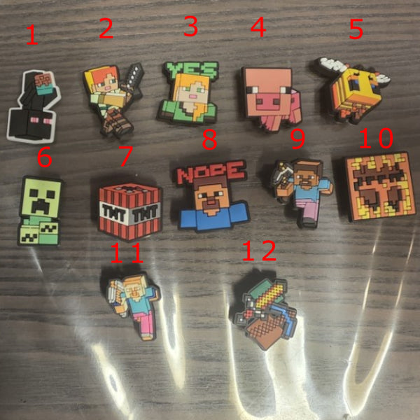 Minecraft style Charms – Schuh Deko Anhänger für Crocs, Clogs, Kinder Schuhe, Jibbitz kompatibel, Schuhclips Accessoires