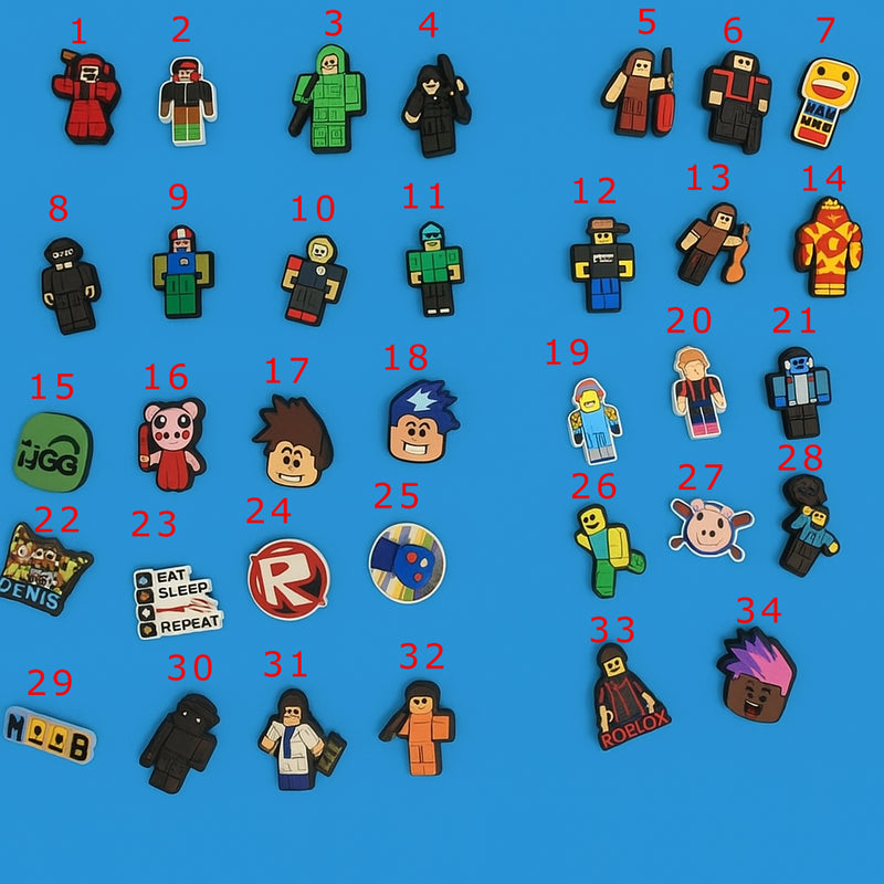 Roblox Charms – Schuh Deko Anhänger für Crocs, Clogs, Kinder Schuhe, Jibbitz kompatibel, Schuhclips Accessoires