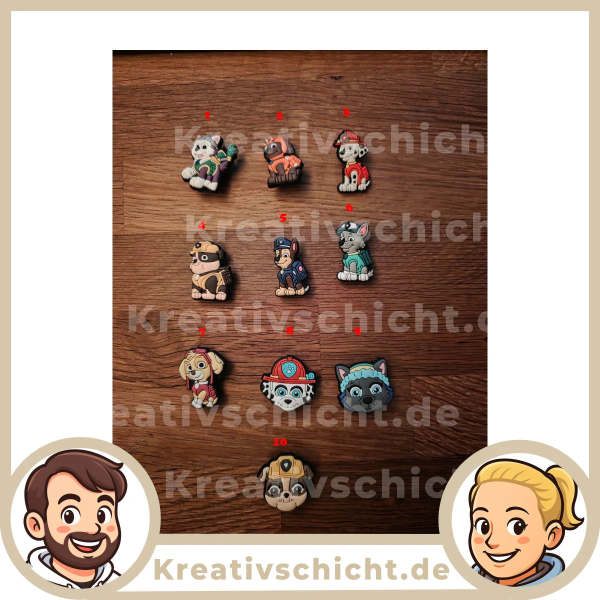 Paw Patrol Dog Charms – Shoe Decoration Pendants for Crocs, Clogs, Children's Shoes, Jibbitz