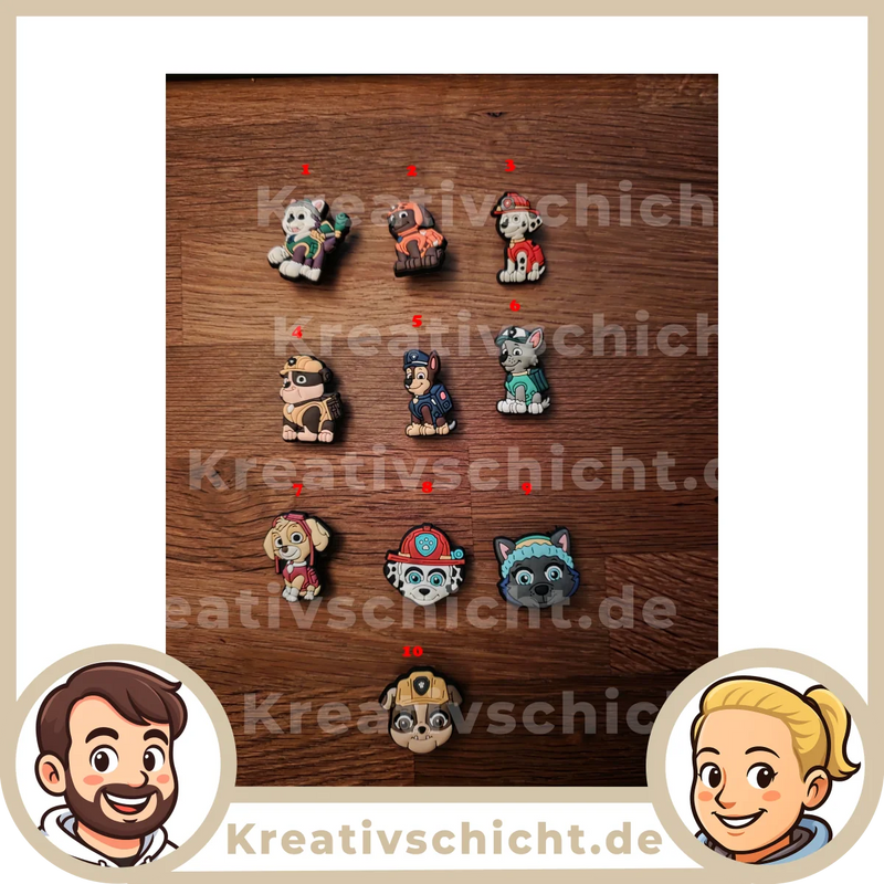 Hunde Patrol Paw Charms – Schuh Deko Anhänger für Crocs, Clogs, Kinder Schuhe, Jibbitz
