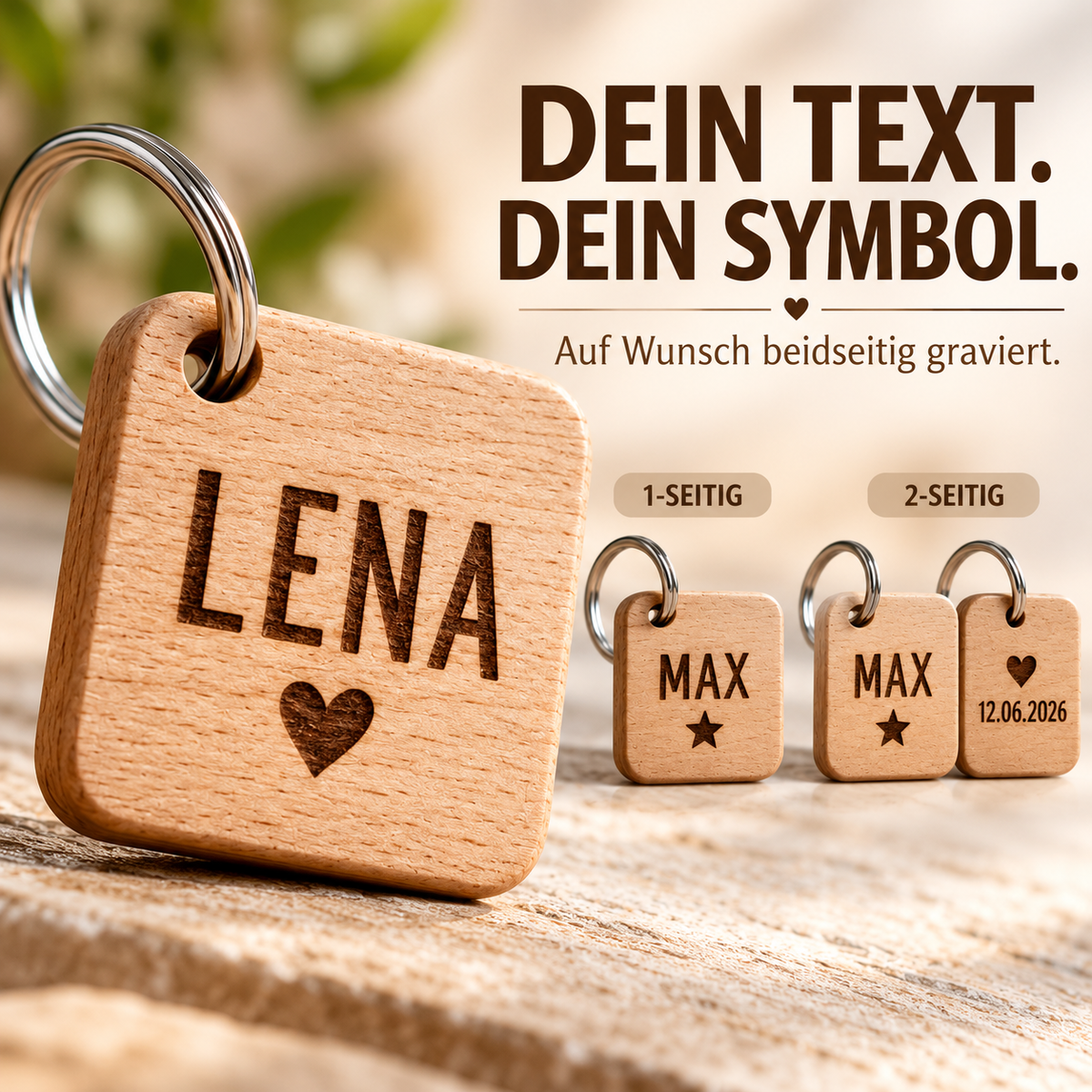 Wooden keychain with engraving – bicycle | Handmade gift | Unique wooden pendant