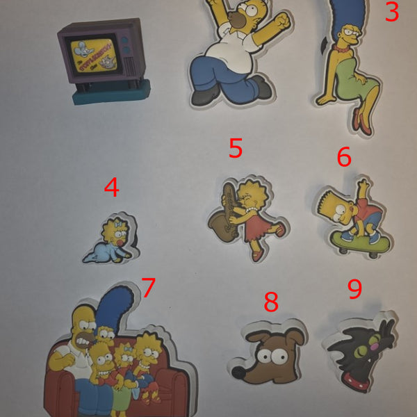 Simpsons style Charms – Schuh Deko Anhänger für Crocs, Clogs, Kinder Schuhe, Jibbitz kompatibel, Schuhclips Accessoires