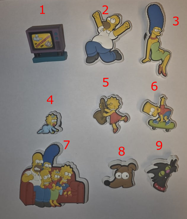 Simpsons style Charms – Schuh Deko Anhänger für Crocs, Clogs, Kinder Schuhe, Jibbitz kompatibel, Schuhclips Accessoires