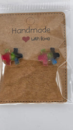 Puzzle Ohrringe aus Resin | Handgemachte bunte Ohrstecker | Autismus-Symbol Schmuck | Geschenkidee Freundschaft | Leichte Ohrstecker Damen handmade - Bild 1