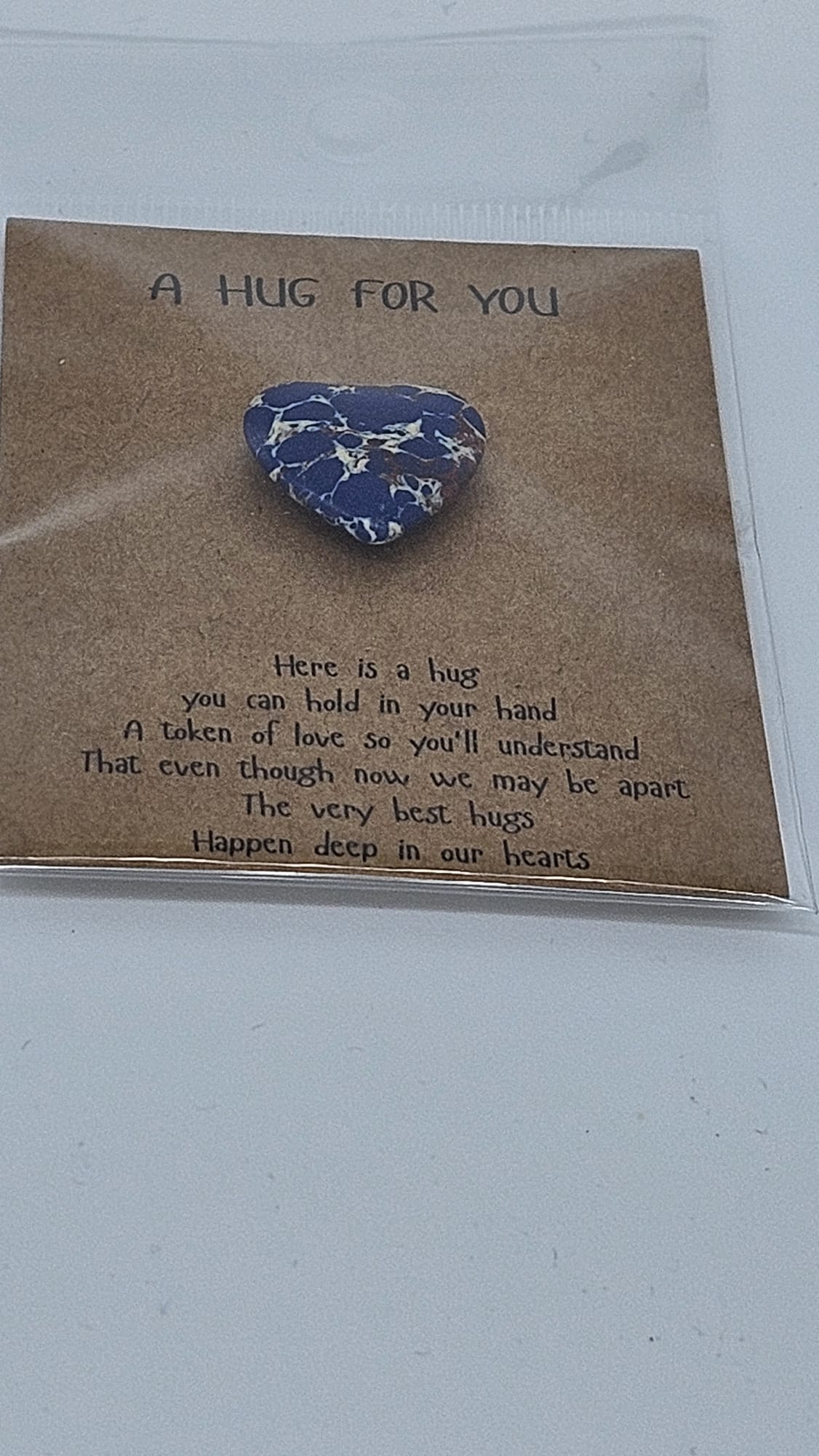 Mini-Glasherz mit Spruch – 'A Hug For You'