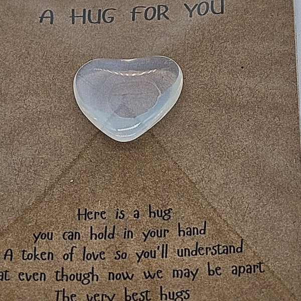 Mini-Glasherz mit Spruch – 'A Hug For You'