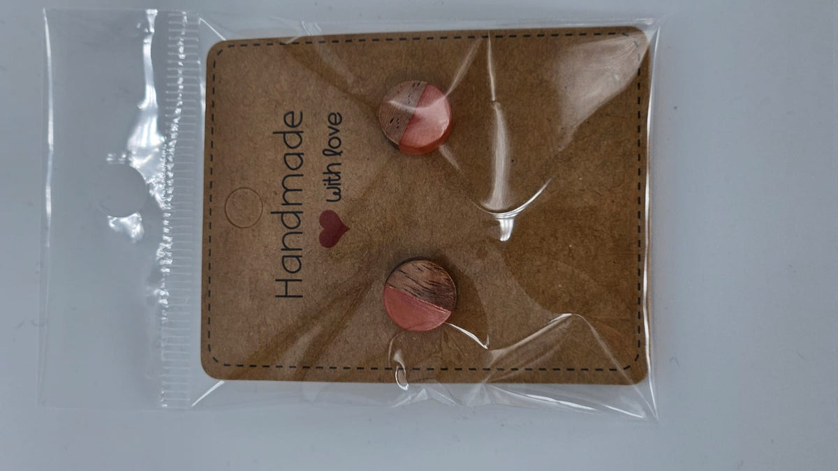 Ohrringe aus Holz & Epoxidharz | Handgemachte Ohrstecker Damen | Bunte Resin Ohrringe | Geschenkidee Frau | Einzigartiger Schmuck Handmade
