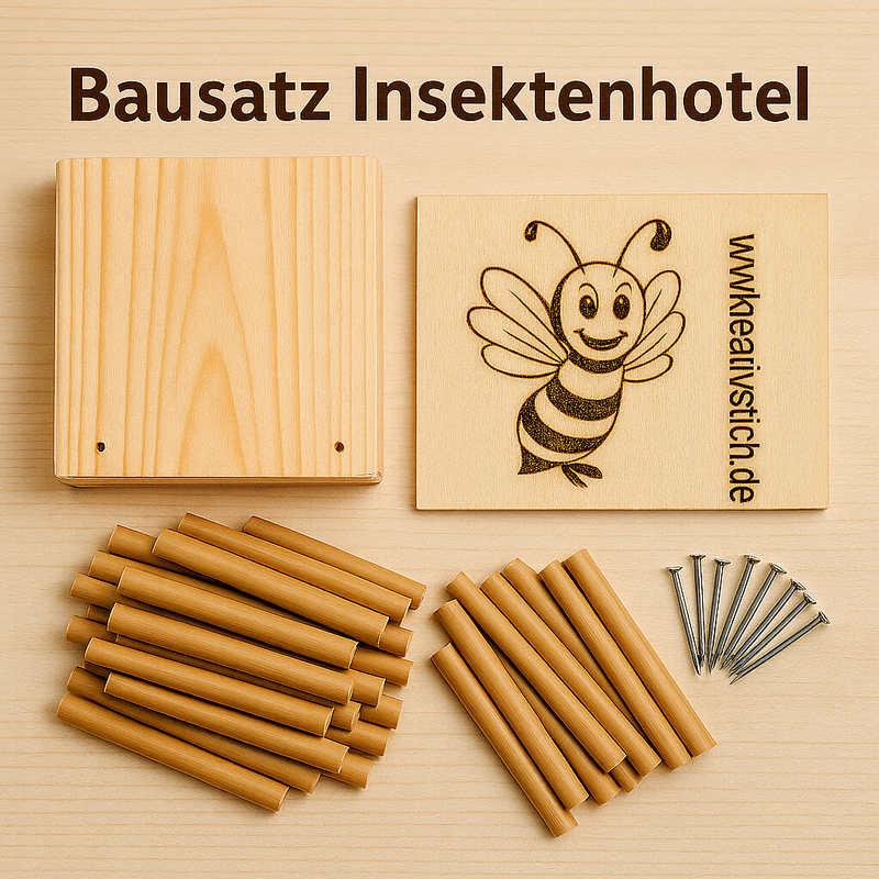 Bausatz Insektenhotel | KinderbInsektenhotel Bausatz | Wildbienenhotel DIY | Kinder Bastelset Natur | Bastelspaß Garten Deko | Nützlingshotelausatz | Bastelspaß | Wildbienenhotel | Diy Insektenhotel
