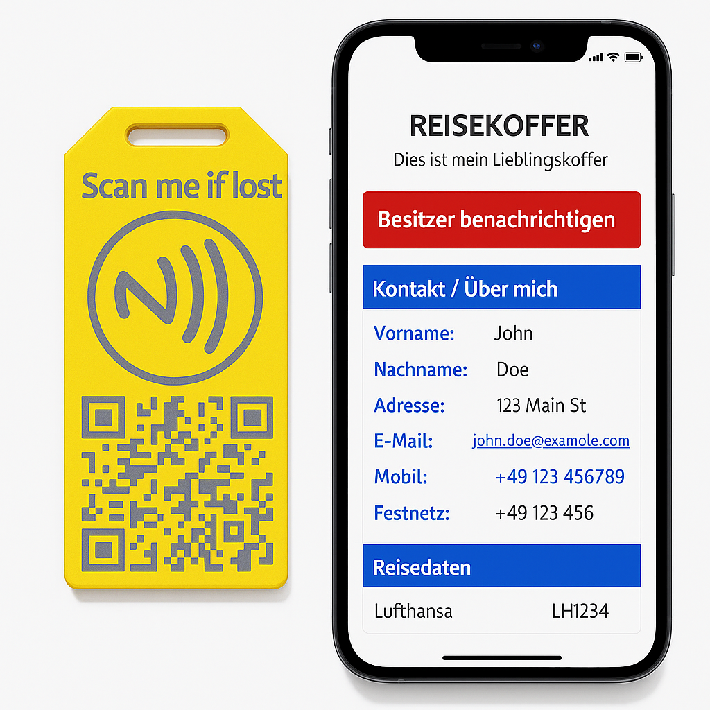 Bag-Tag.de -Koffer Tag mit NFC