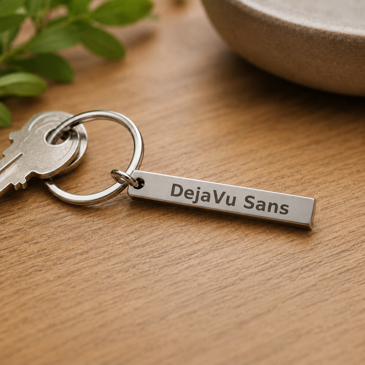Personalisierter Schlüsselanhänger aus Metall mit Wunschtext und Motiv