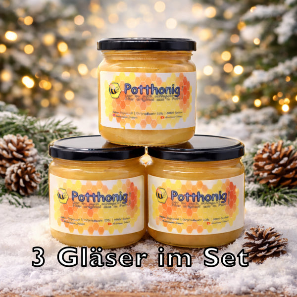 Blütenhonig flüssig | Imkerhonig aus Deutschland | 3×500g Glas naturbelassen