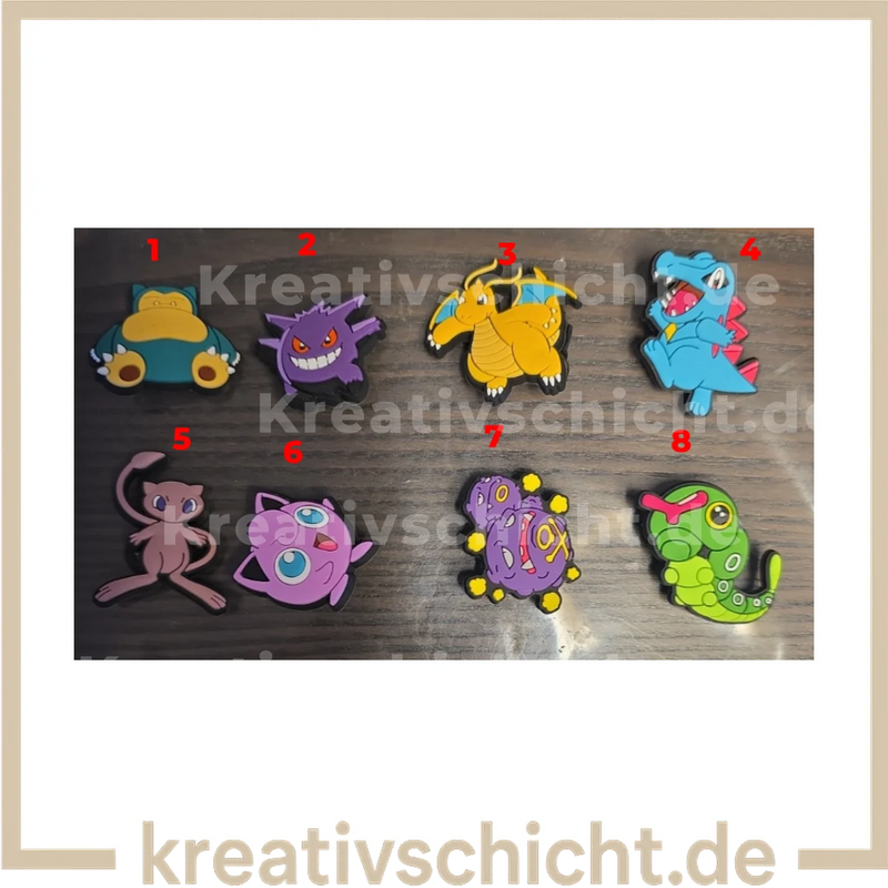 Pokemon style Charms – Schuh Deko Anhänger für Crocs, Clogs, Kinder Schuhe, Jibbitz kompatibel, Schuhclips Accessoires