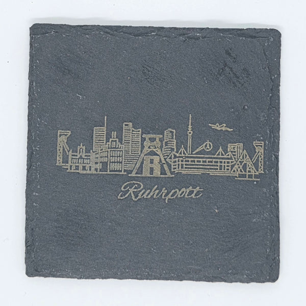 Schiefer Untersetzer Ruhrpott | Bierglas Untersetzer | Motiv wählbar | Lasergravur